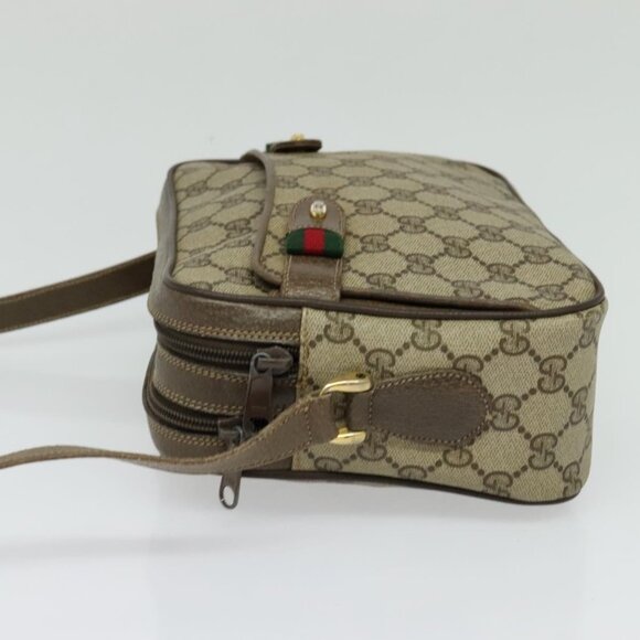 GUCCI GG Supreme Web Sherry Line Shoulder Bag PVC Beige 904 02 049 Auth yk18789 - Picture 4 of 16